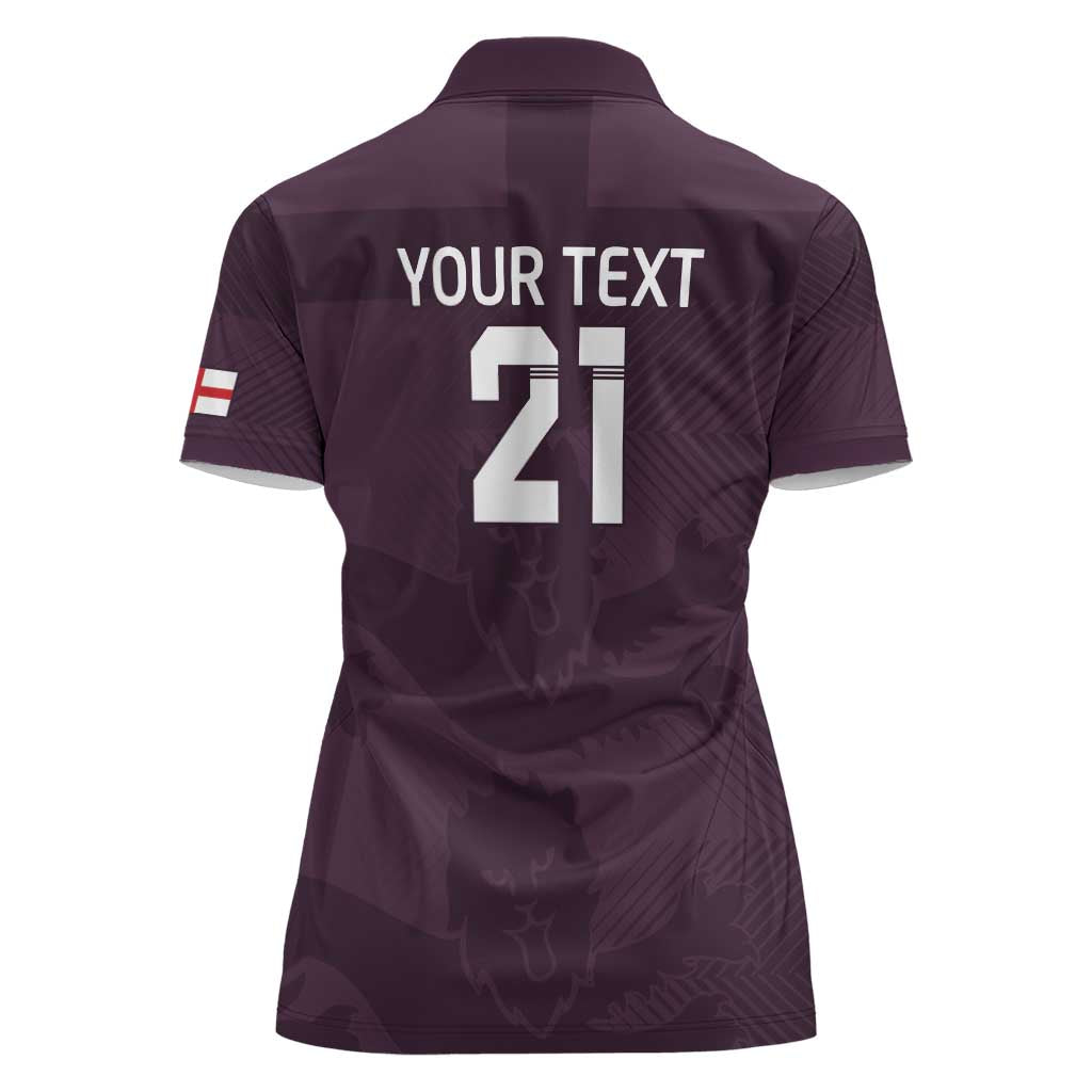 Custom England Football Women Polo Shirt Come On Champions - Wonder Print Shop