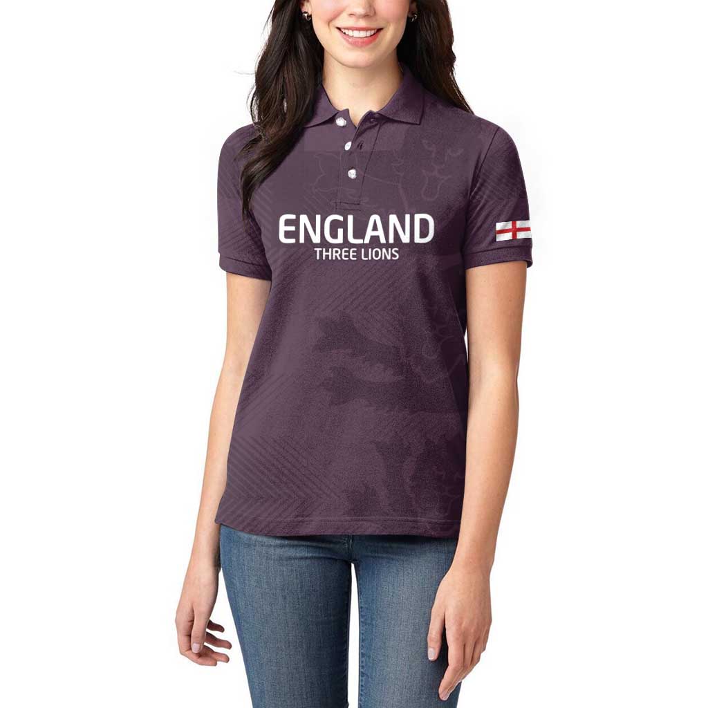 Custom England Football Women Polo Shirt Come On Champions - Wonder Print Shop