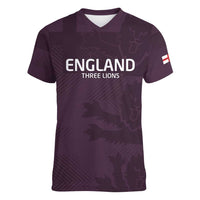 Custom England Football Women V-Neck T-Shirt Come On Champions - Wonder Print Shop