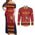 Custom Spain Football Couples Matching Off Shoulder Maxi Dress and Long Sleeve Button Shirt Come on La Roja LT9 - Wonder Print Shop