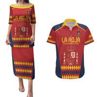 Custom Spain Football Couples Matching Puletasi and Hawaiian Shirt Come on La Roja LT9 - Wonder Print Shop