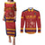 Custom Spain Football Couples Matching Puletasi and Long Sleeve Button Shirt Come on La Roja LT9 - Wonder Print Shop