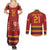 Custom Spain Football Couples Matching Summer Maxi Dress and Long Sleeve Button Shirt Come on La Roja LT9 - Wonder Print Shop
