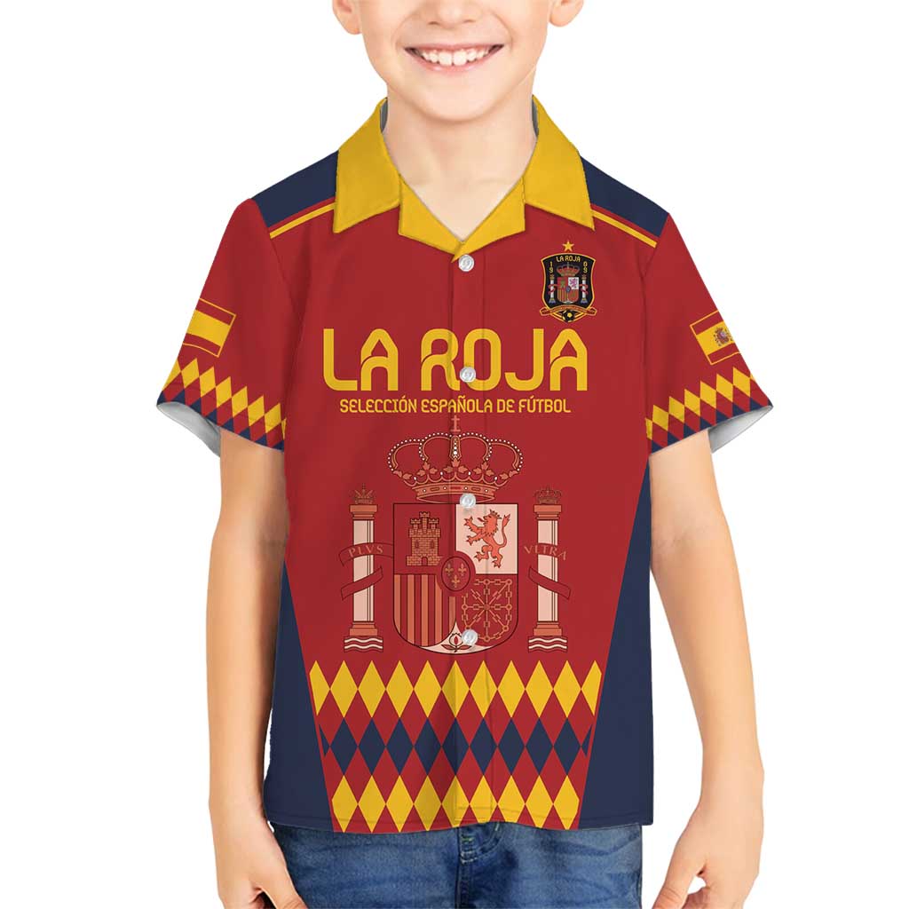 Custom Spain Football Family Matching Long Sleeve Bodycon Dress and Hawaiian Shirt Come on La Roja LT9 - Wonder Print Shop