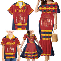 Custom Spain Football Family Matching Mermaid Dress and Hawaiian Shirt Come on La Roja LT9 - Wonder Print Shop