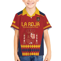 Custom Spain Football Family Matching Short Sleeve Bodycon Dress and Hawaiian Shirt Come on La Roja - Wonder Print Shop