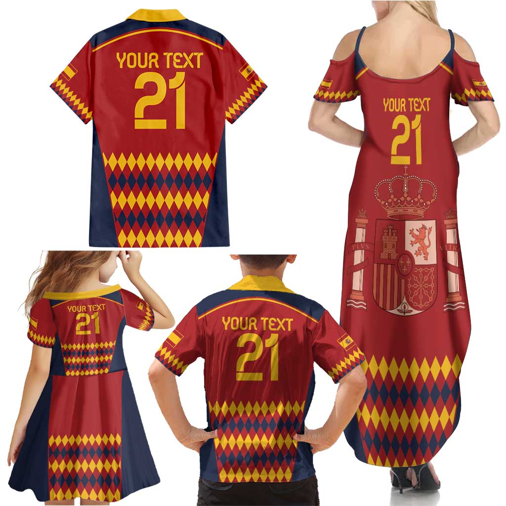 Custom Spain Football Family Matching Summer Maxi Dress and Hawaiian Shirt Come on La Roja - Wonder Print Shop