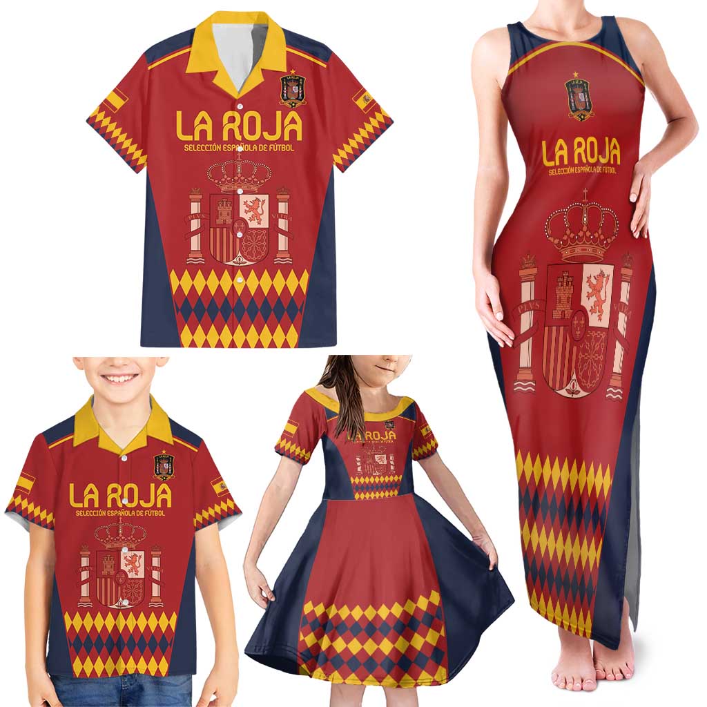 Custom Spain Football Family Matching Tank Maxi Dress and Hawaiian Shirt Come on La Roja - Wonder Print Shop