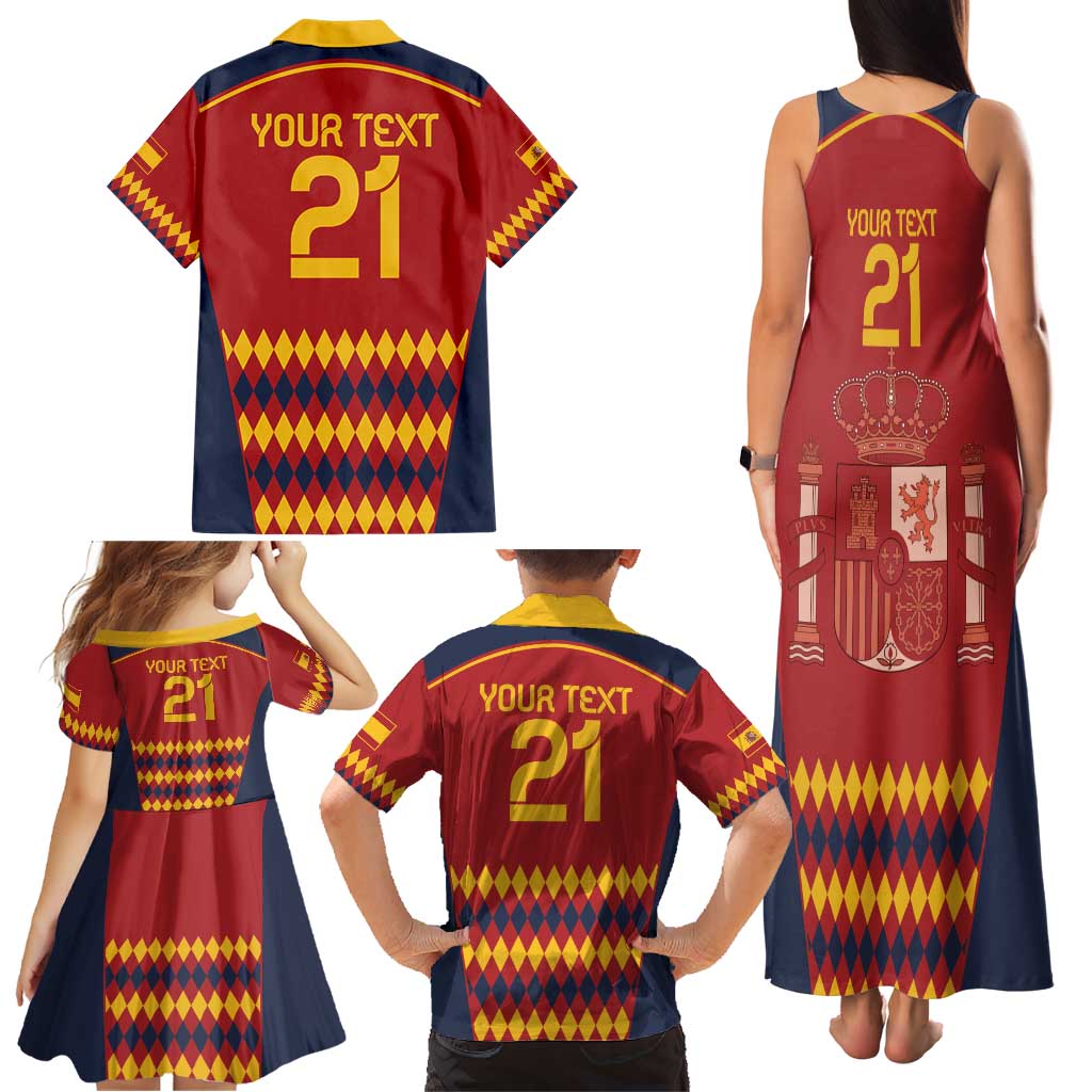 Custom Spain Football Family Matching Tank Maxi Dress and Hawaiian Shirt Come on La Roja - Wonder Print Shop