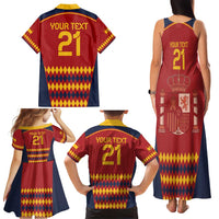 Custom Spain Football Family Matching Tank Maxi Dress and Hawaiian Shirt Come on La Roja - Wonder Print Shop