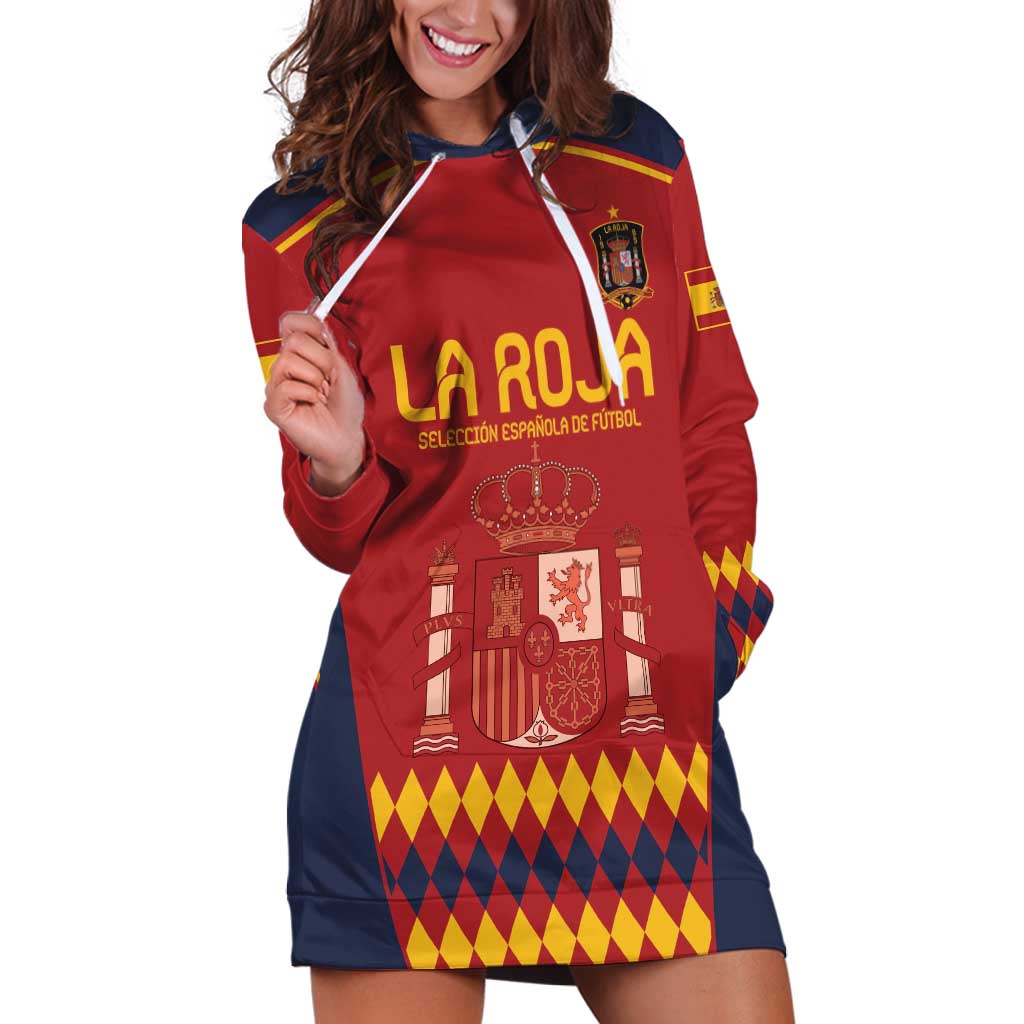 Custom Spain Football Hoodie Dress Come on La Roja - Wonder Print Shop