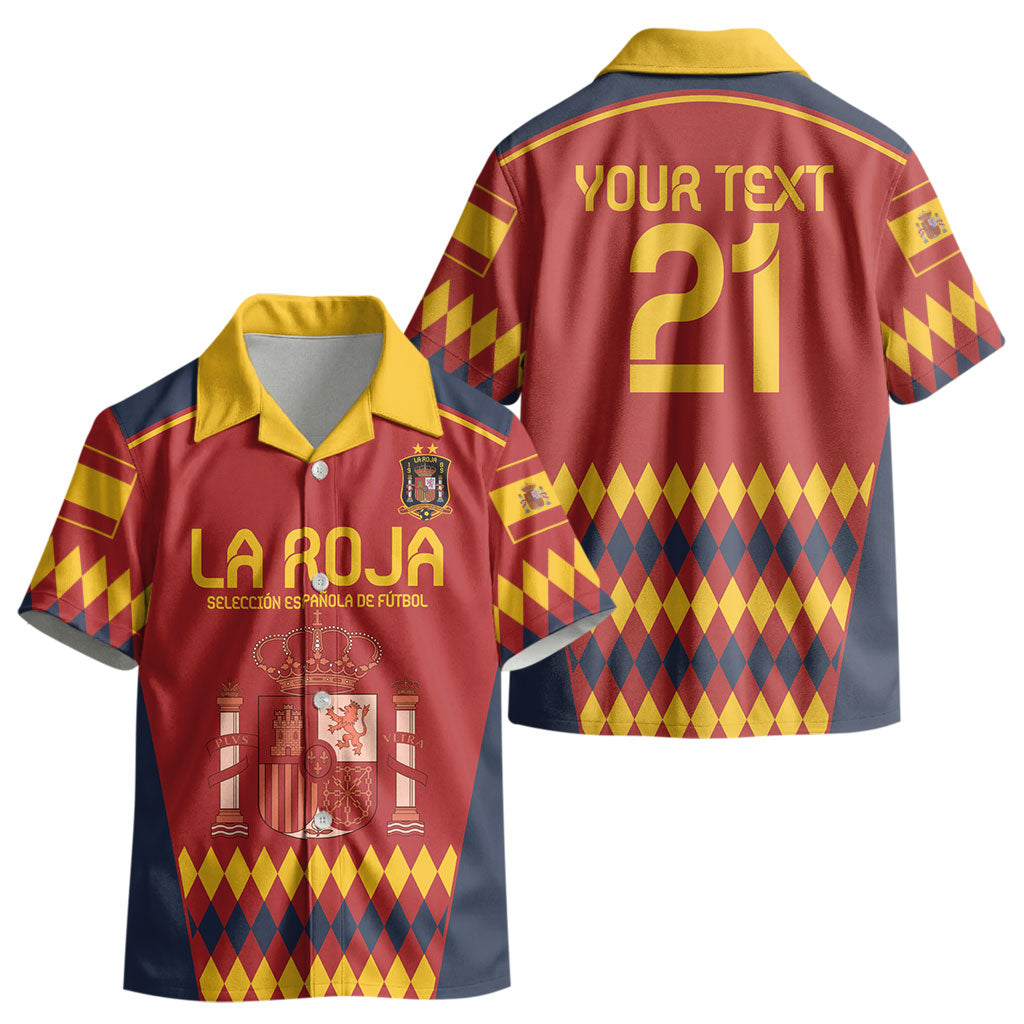 Custom Spain Football Kid Hawaiian Shirt Come on La Roja LT9