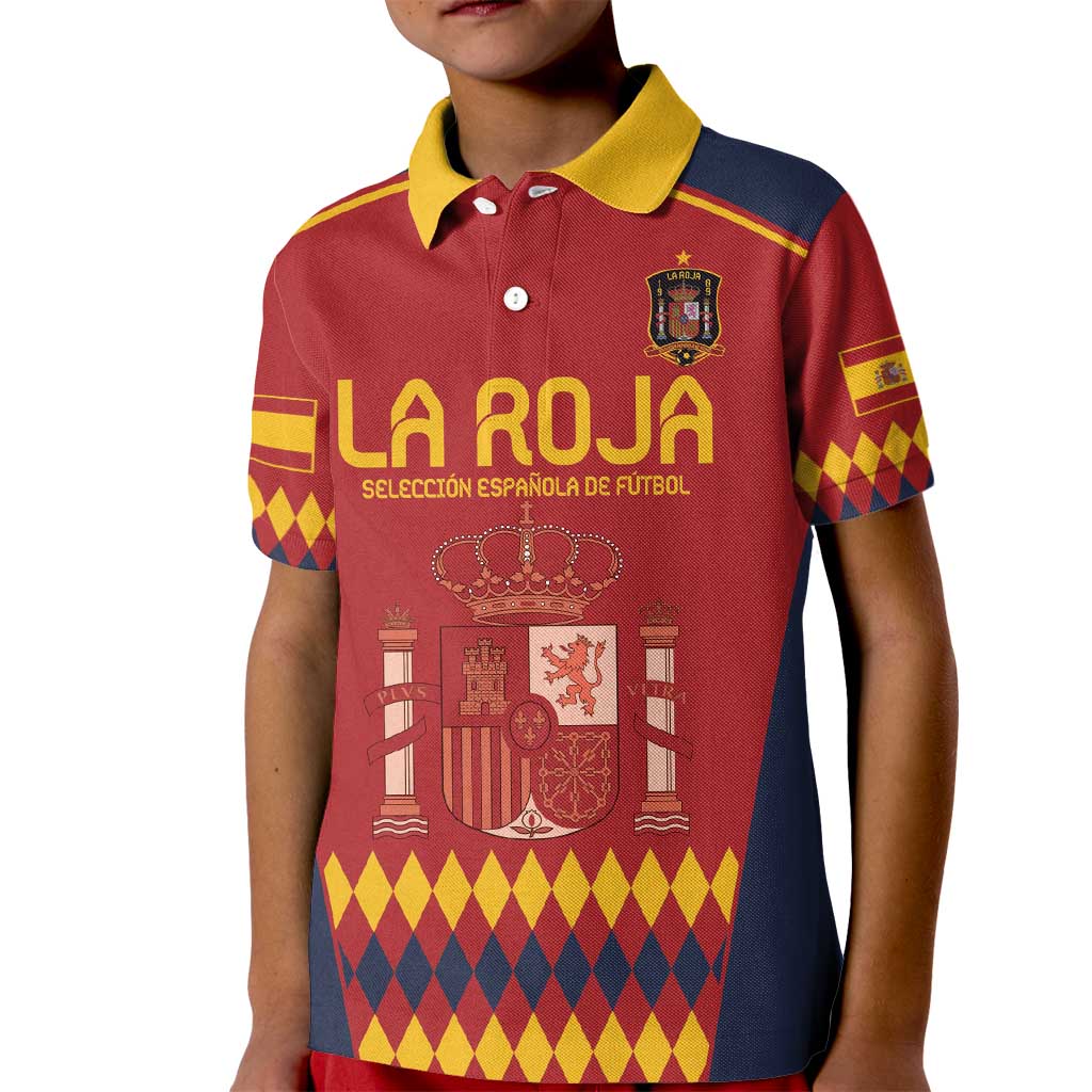 Custom Spain Football Kid Polo Shirt Come on La Roja - Wonder Print Shop