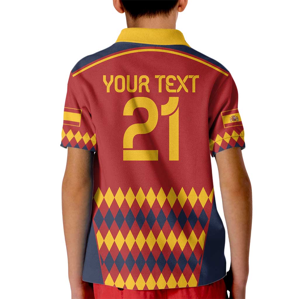 Custom Spain Football Kid Polo Shirt Come on La Roja - Wonder Print Shop