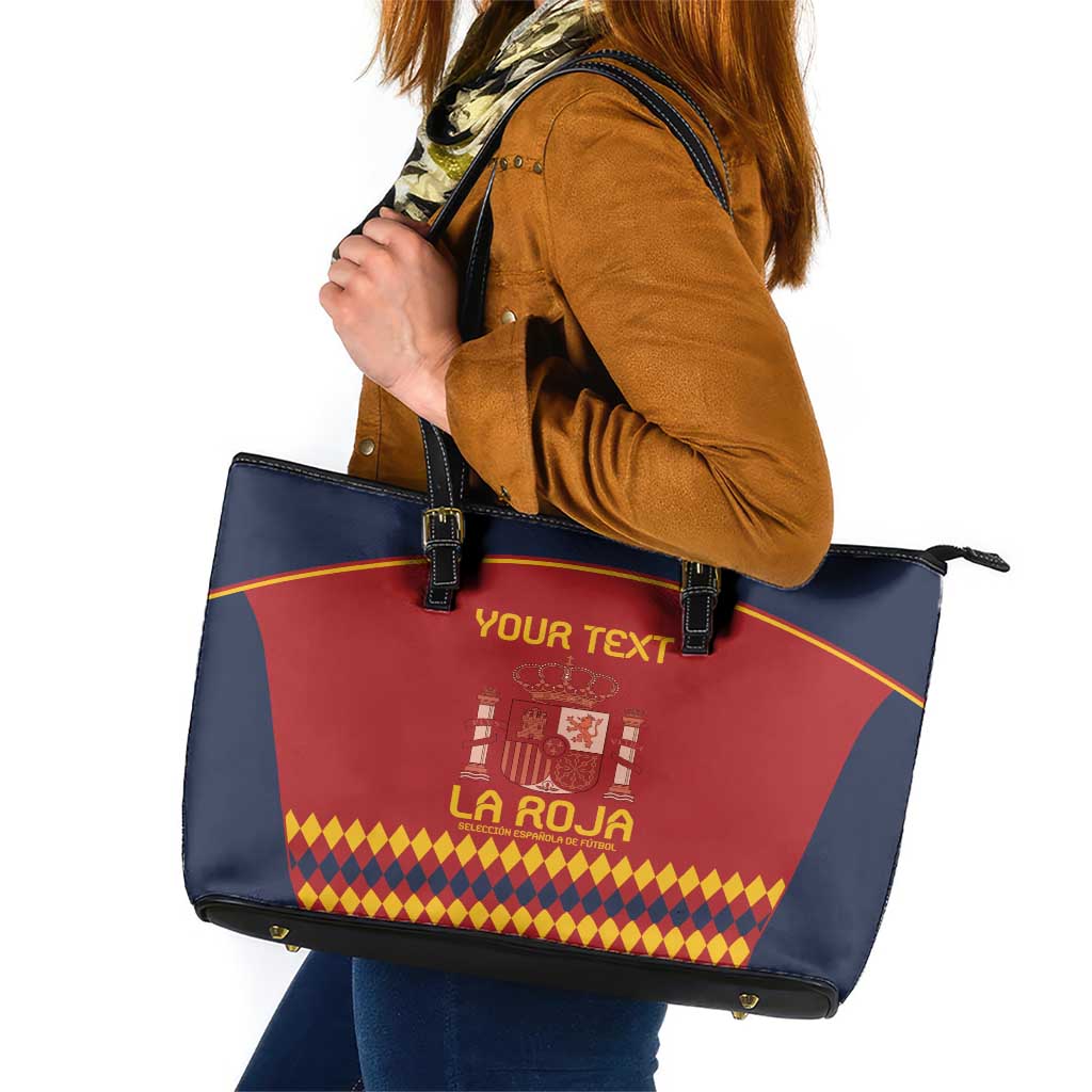 Custom Spain Football Leather Tote Bag Come on La Roja - Wonder Print Shop