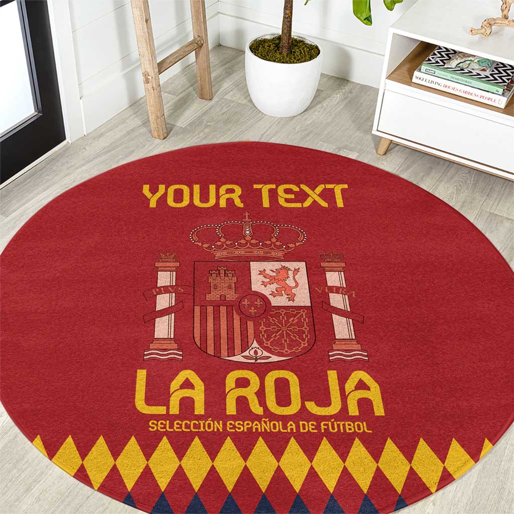 Custom Spain Football Round Carpet Come on La Roja