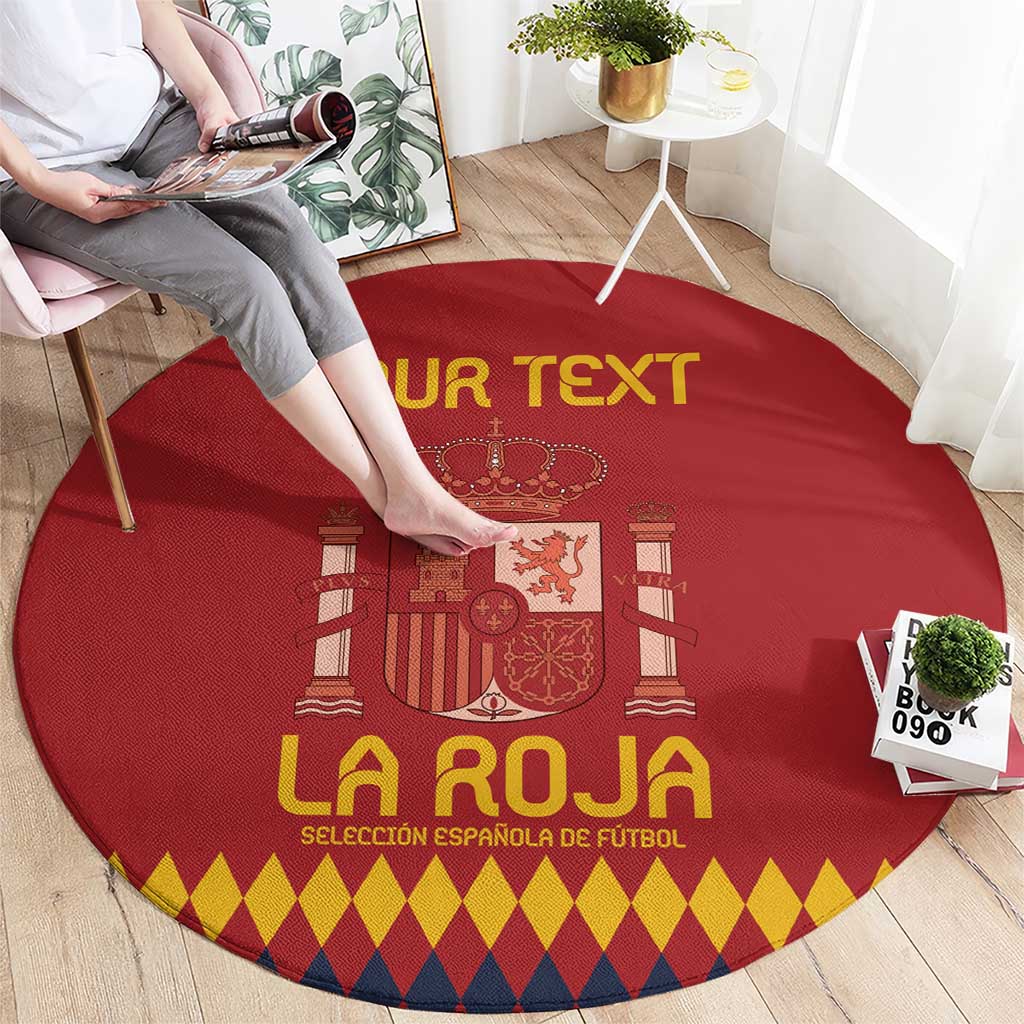Custom Spain Football Round Carpet Come on La Roja