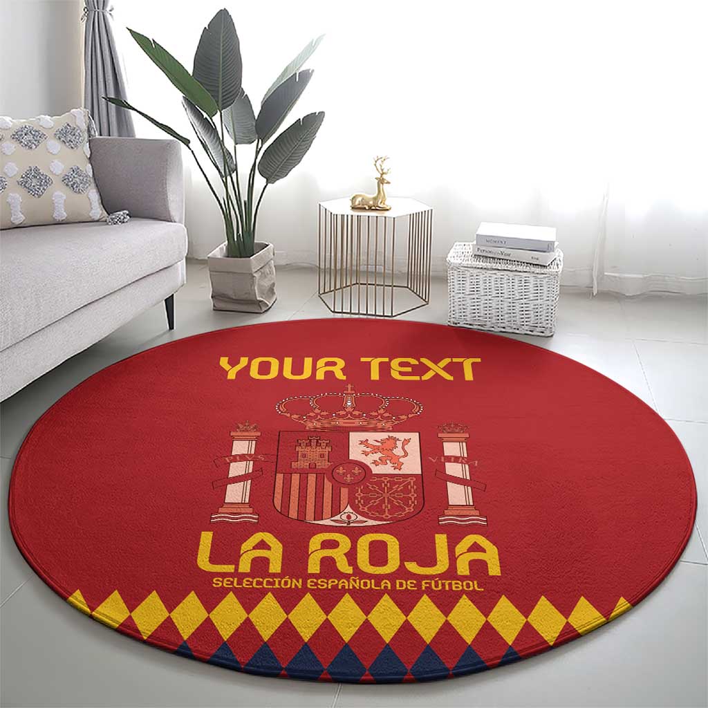 Custom Spain Football Round Carpet Come on La Roja