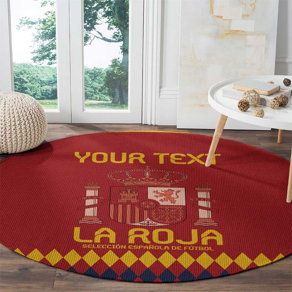 Custom Spain Football Round Carpet Come on La Roja