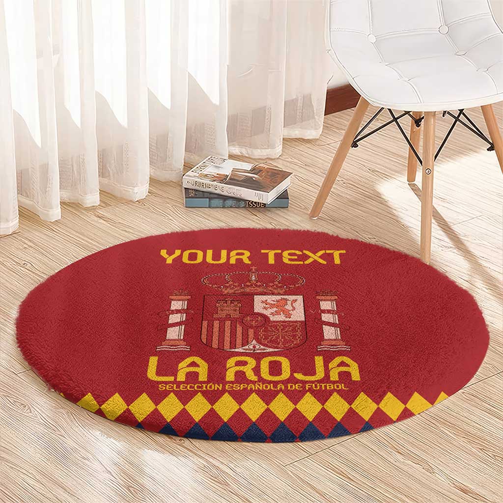 Custom Spain Football Round Carpet Come on La Roja