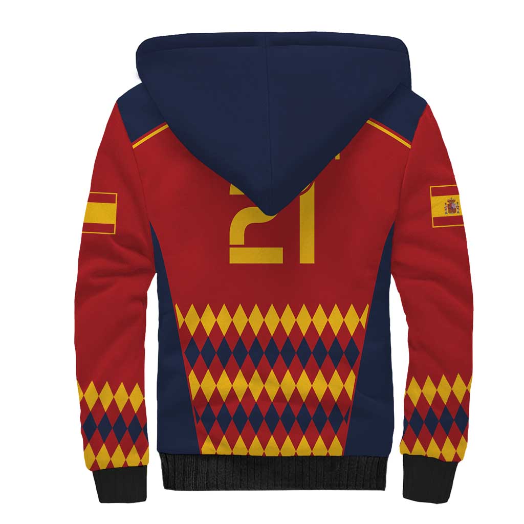 Custom Spain Football Sherpa Hoodie Come on La Roja - Wonder Print Shop