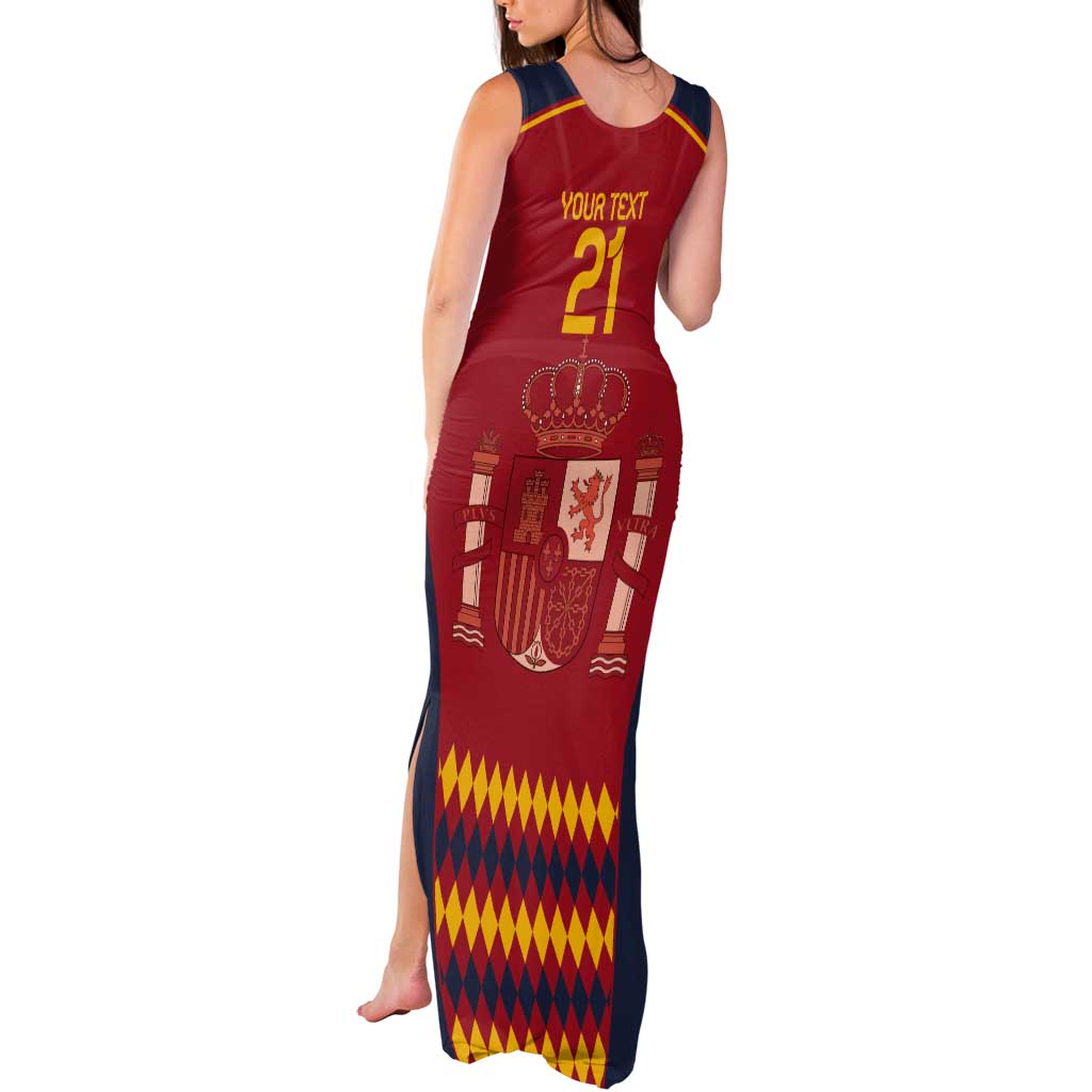 Custom Spain Football Tank Maxi Dress Come on La Roja - Wonder Print Shop
