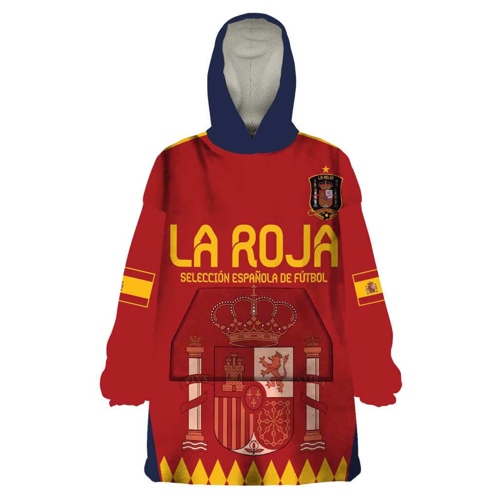 Custom Spain Football Wearable Blanket Hoodie Come on La Roja - Wonder Print Shop