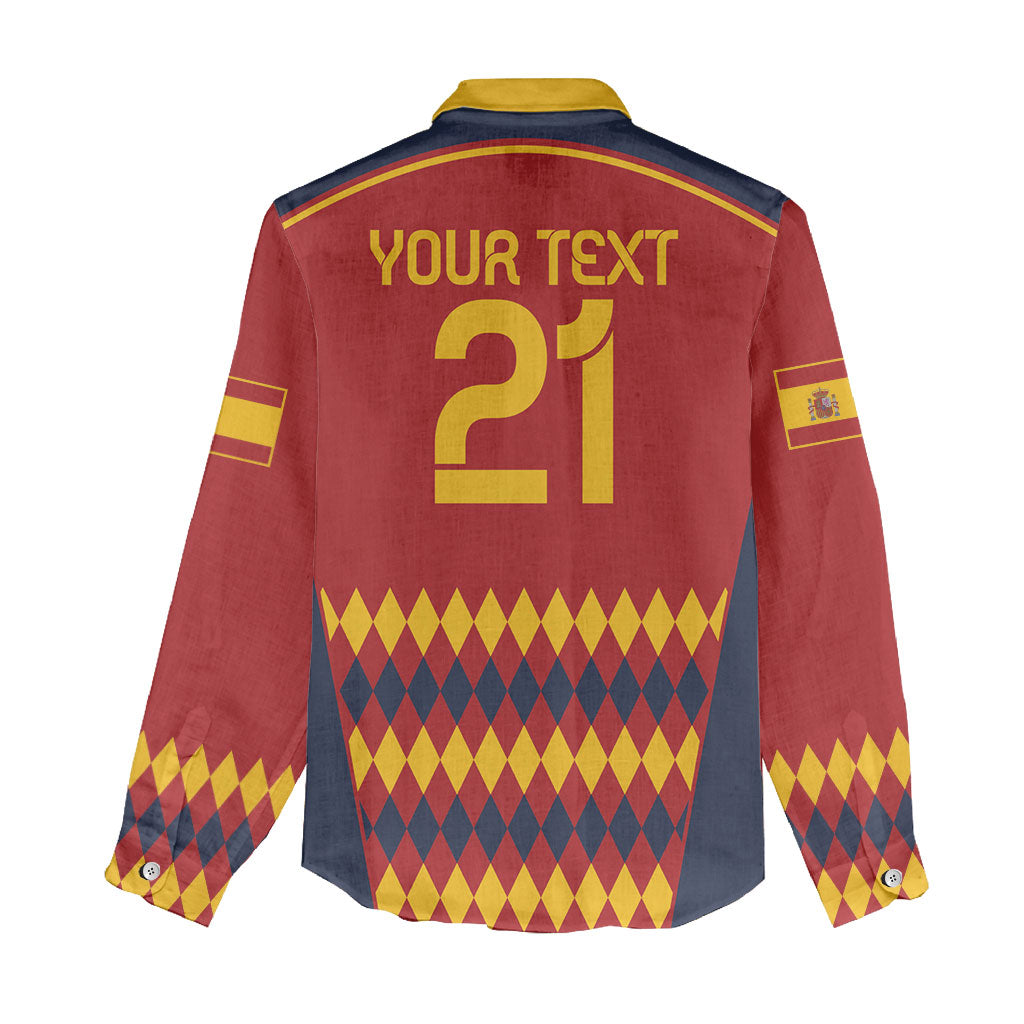 Custom Spain Football Women Casual Shirt Come on La Roja LT9