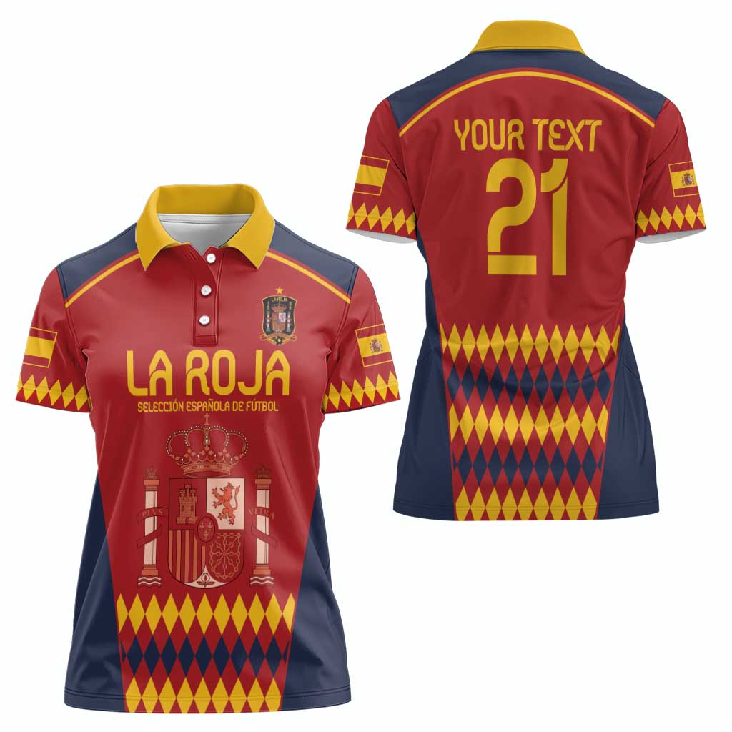 Custom Spain Football Women Polo Shirt Come on La Roja - Wonder Print Shop