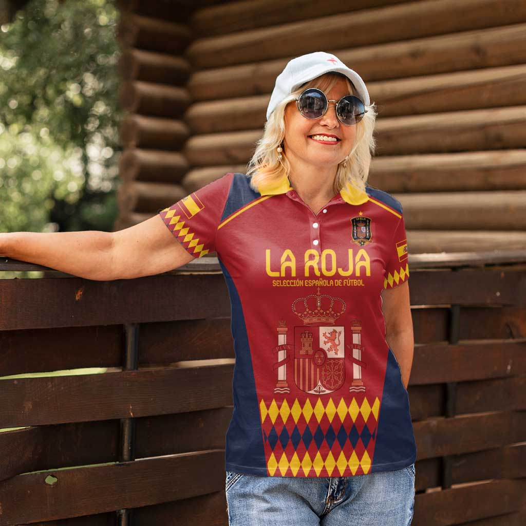 Custom Spain Football Women Polo Shirt Come on La Roja - Wonder Print Shop