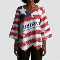 Personalized Liberia Lone Star Flag Kimono Sleeve Blouse