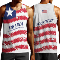 Personalized Liberia Lone Star Flag Men Tank Top