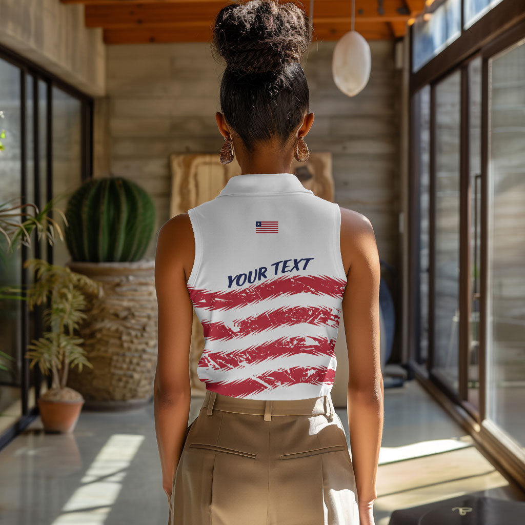 Personalized Liberia Lone Star Flag Women Sleeveless Polo Shirt