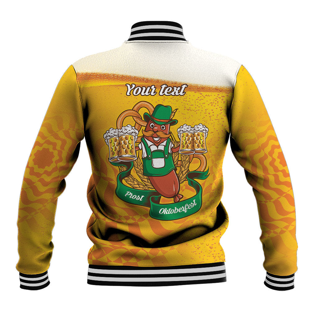 Oktoberfest Bratwurst Hotdog Personalized Baseball Jacket Bavarian Pattern Foam Beer Style