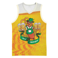 Oktoberfest Bratwurst Hotdog Personalized Basketball Jersey Bavarian Pattern Foam Beer Style