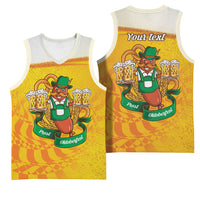 Oktoberfest Bratwurst Hotdog Personalized Basketball Jersey Bavarian Pattern Foam Beer Style