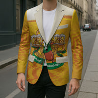 Oktoberfest Bratwurst Hotdog Personalized Blazer Bavarian Pattern Foam Beer Style