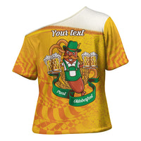 Oktoberfest Bratwurst Hotdog Personalized Cross Shoulder Shirt Bavarian Pattern Foam Beer Style