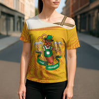 Oktoberfest Bratwurst Hotdog Personalized Cross Shoulder Shirt Bavarian Pattern Foam Beer Style