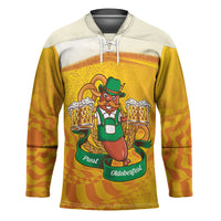 Oktoberfest Bratwurst Hotdog Personalized Hockey Jersey Bavarian Pattern Foam Beer Style