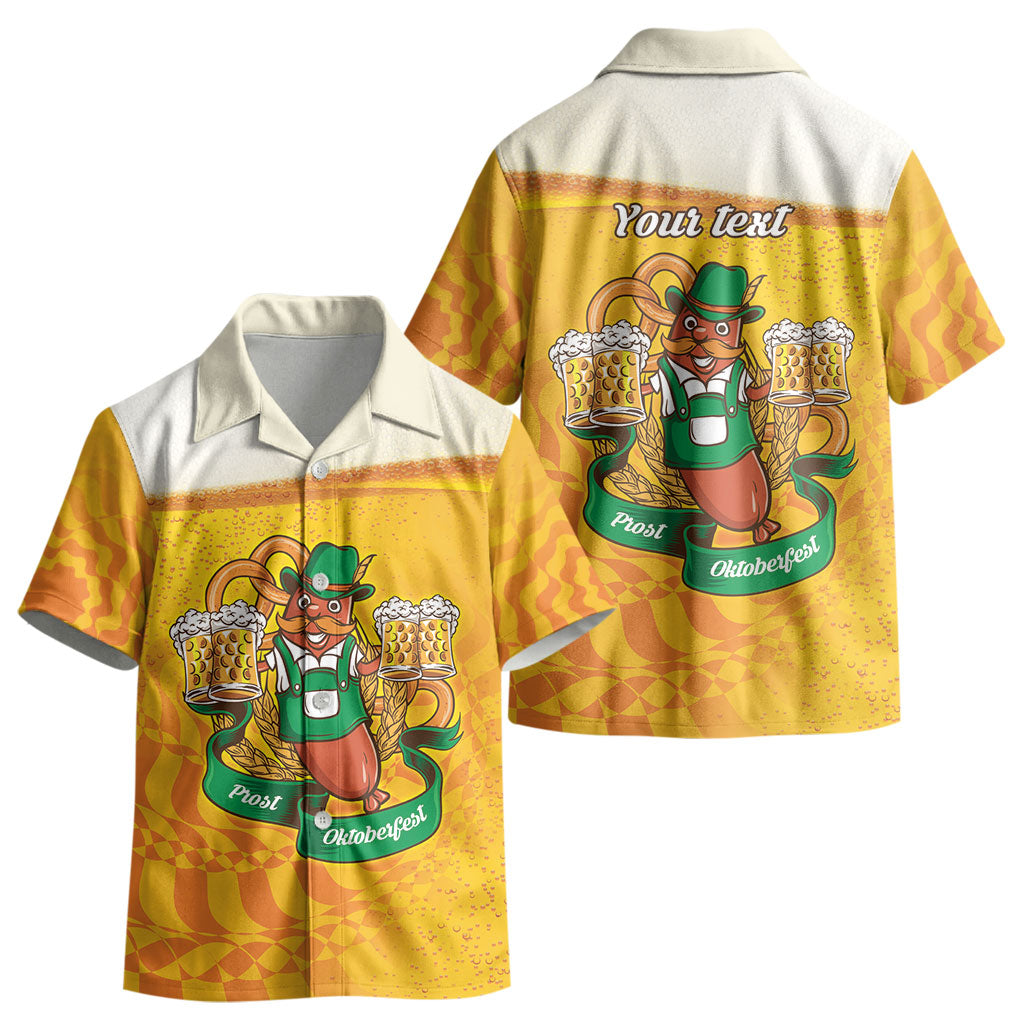 Oktoberfest Bratwurst Hotdog Personalized Kid Hawaiian Shirt Bavarian Pattern Foam Beer Style