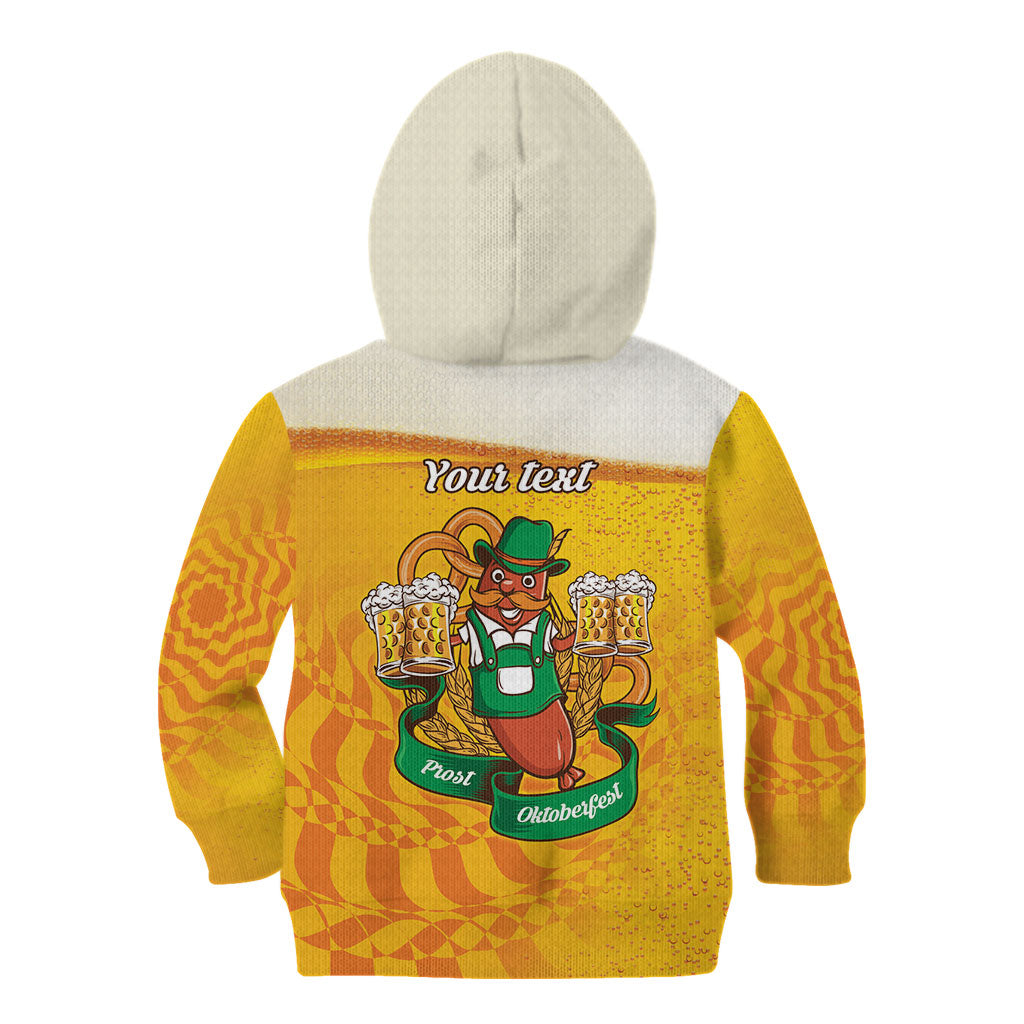 Oktoberfest Bratwurst Hotdog Personalized Kid Hoodie Bavarian Pattern Foam Beer Style