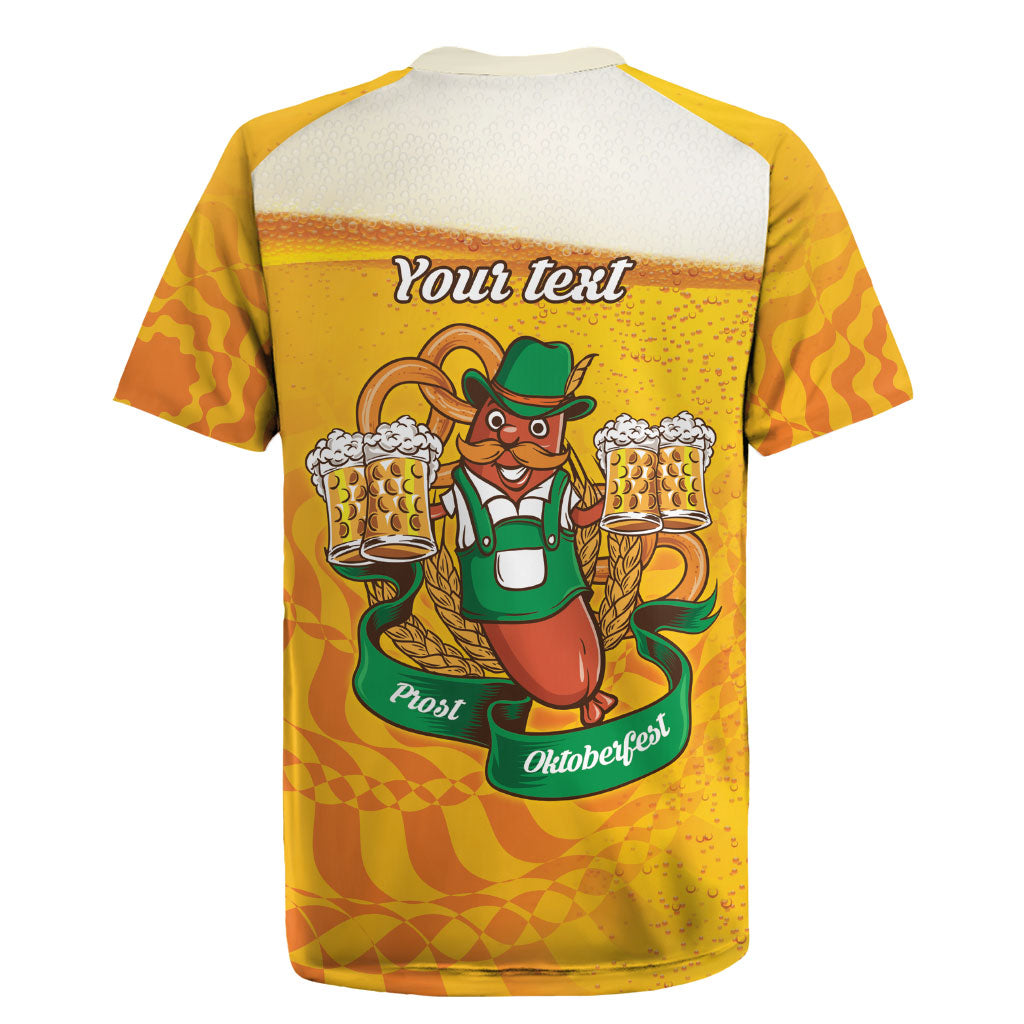 Oktoberfest Bratwurst Hotdog Personalized Rugby Jersey Bavarian Pattern Foam Beer Style