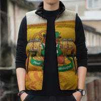 Oktoberfest Bratwurst Hotdog Personalized Sleeveless Puffer Jacket Bavarian Pattern Foam Beer Style