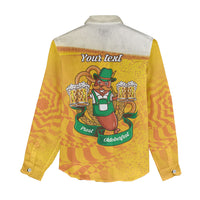 Oktoberfest Bratwurst Hotdog Personalized Women Casual Shirt Bavarian Pattern Foam Beer Style