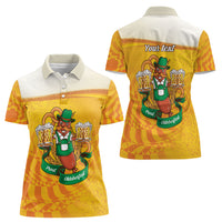 Oktoberfest Bratwurst Hotdog Personalized Women Polo Shirt Bavarian Pattern Foam Beer Style