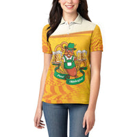 Oktoberfest Bratwurst Hotdog Personalized Women Polo Shirt Bavarian Pattern Foam Beer Style