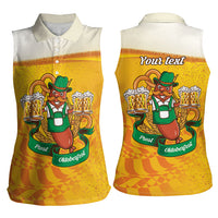 Oktoberfest Bratwurst Hotdog Personalized Women Sleeveless Polo Shirt Bavarian Pattern Foam Beer Style