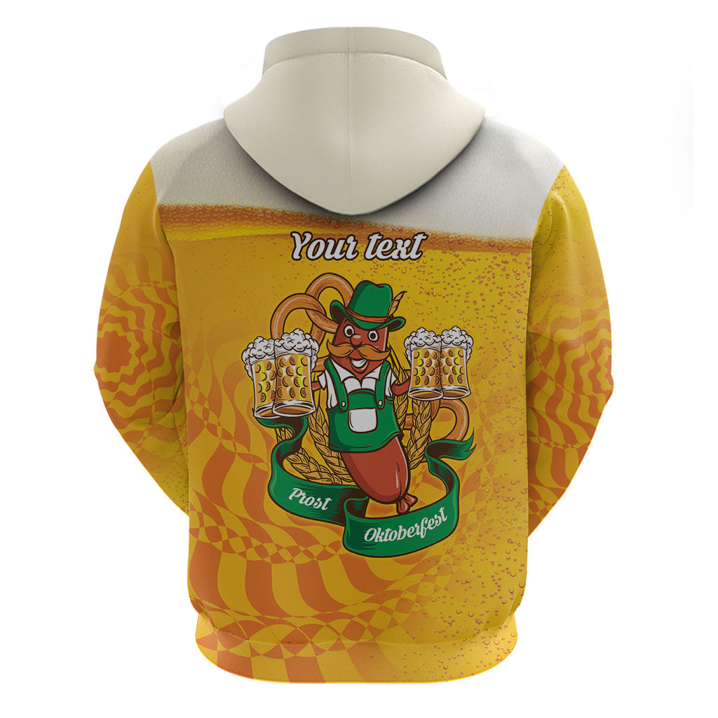 Oktoberfest Bratwurst Hotdog Personalized Zip Hoodie Bavarian Pattern Foam Beer Style
