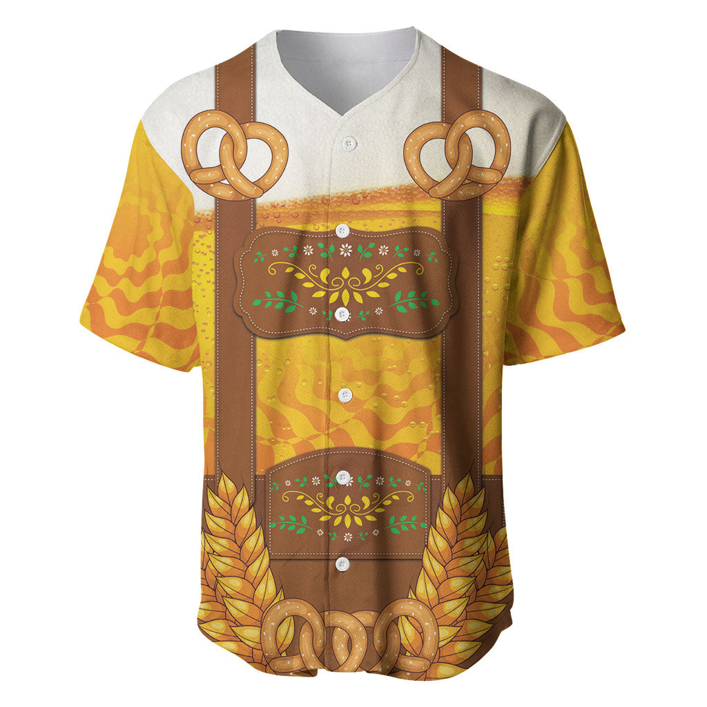 Oktoberfest Lederhosen Pretzel Baseball Jersey Bavarian Pattern Foam Beer Style